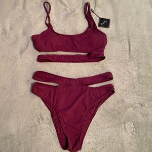 Zaful Burgundy Bikini Set,‎ NWT, Size XL/10